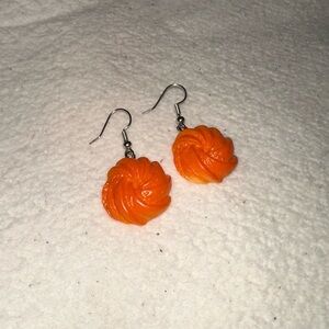 Orange Swirl Dangle Earrings | Retro Candy Inspired Statement Jewelry